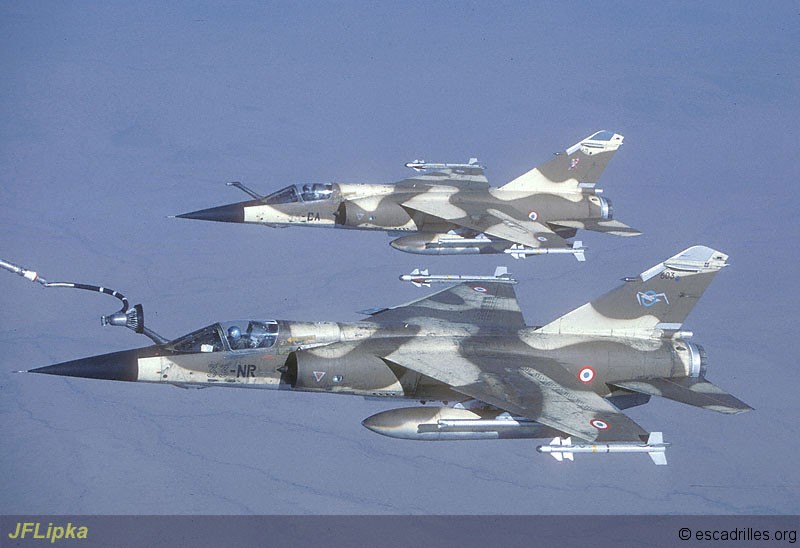 F-1CR du 1/33 et du 2/33 vu au-dessus du Tchad en 1988