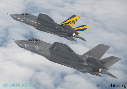 Le F-35C, le plus endurant des trois avec ses grandes ailes
