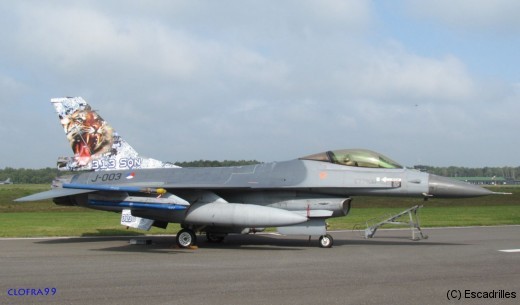 F-16 J-003 Tigre du 313nd Sqn de la Klu, un voisin